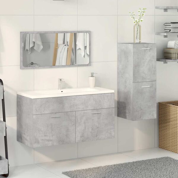 vidaXL Ensemble de meubles de salle de bain 3 pcs gris b&eacute;ton