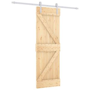 vidaXL Porte coulissante 70 x 210 cm Bois de pin massif (non trait&eacute;)
