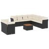 vidaXL Salon de jardin 10 pcs avec coussins noir r&eacute;sine tress&eacute;e