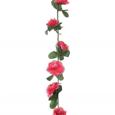 vidaXL Guirlandes de fleurs artificielles 6 pcs rouge rosé 250 cm