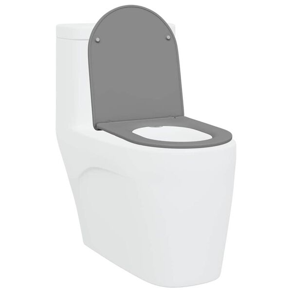vidaXL Si&egrave;ge de toilette Gris 44 x 36,4 x 3,4 cm Duroplast
