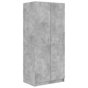 vidaXL Garde-robe Gris b&eacute;ton 80x52x180 cm Bois d&rsquo;ing&eacute;nierie
