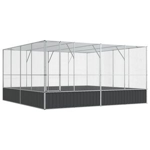 vidaXL Voli&egrave;re argent&eacute; 418x414x212 cm acier
