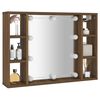 vidaXL Armoire à miroir avec LED Chêne marron 76x15x55 cm