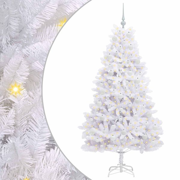 vidaXL Sapin de No&euml;l Artificiel &agrave; Branches Articul&eacute;es Blanc 180 cm