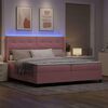 vidaXL Lit &agrave; ressorts avec matelas avec LED Rose 200 x 200 cm Velours