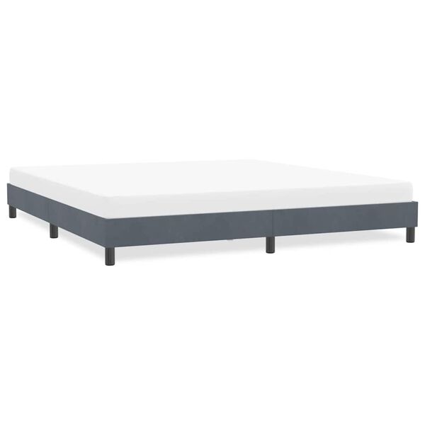vidaXL Cadre de lit sans matelas gris fonc&eacute; 180x220 cm velours