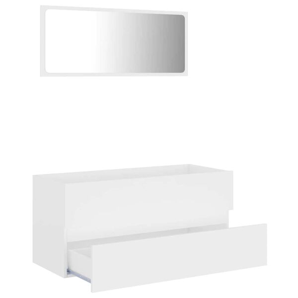 vidaXL Ensemble de meubles de salle de bain 2 pcs Blanc Agglom&eacute;r&eacute;