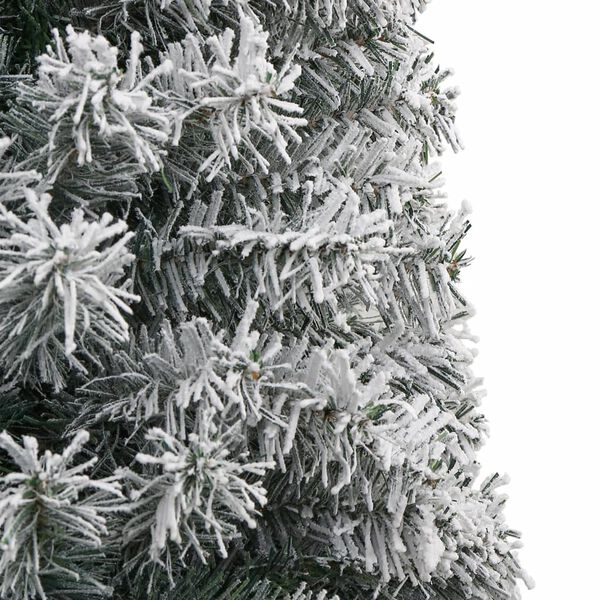 vidaXL Sapin de No&euml;l mince avec support et flocon de neige 270 cm PVC