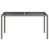 vidaXL Table de jardin 150x90x75 cm Verre trempé et poly rotin Gris