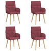 vidaXL Chaises de salle &agrave; manger 4 pc Tissu Bordeaux 60 x 56 x 93 cm
