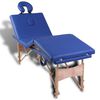 vidaXL Table de massage pliable Bleu 4 zones avec cadre en bois