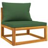 vidaXL Salon de jardin 5 pcs avec coussins vert bois massif