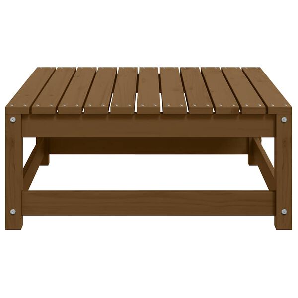 vidaXL Repose-pied de jardin et coussin Marron miel Bois de pin massif