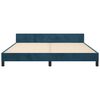 vidaXL Cadre de lit sans matelas bleu fonc&eacute; 160x200 cm velours
