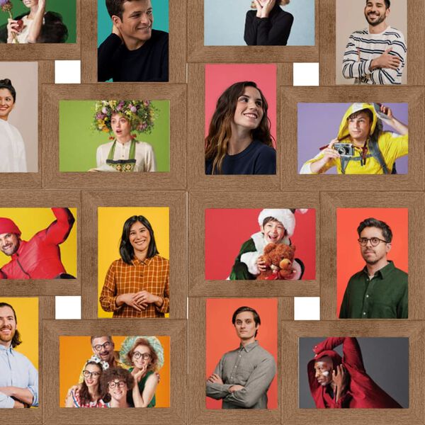 vidaXL Collage de cadres photo de photo 24x(13x18 cm) Marron clair MDF