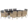 vidaXL Ensemble de salle &agrave; manger pour jardin 9 pc Beige polyrotin