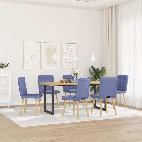 vidaXL Chaises &agrave; manger lot de 6 bleu jean tissu
