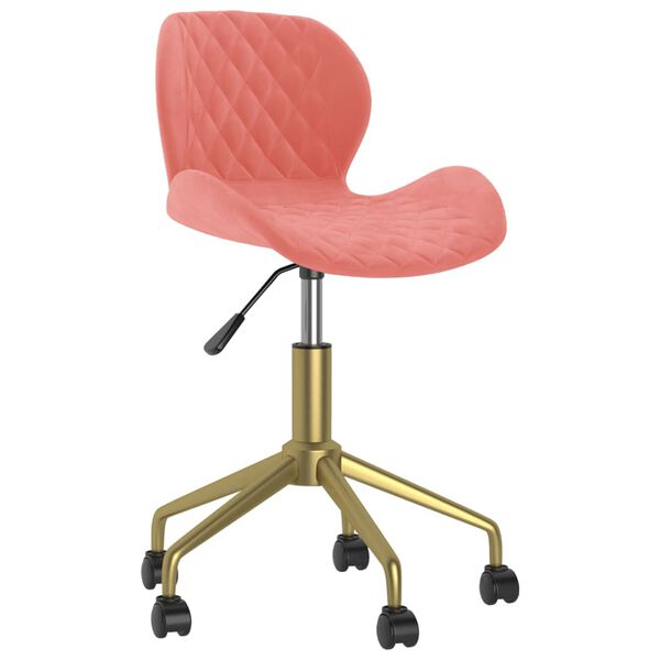 vidaXL Chaises pivotantes &agrave; manger lot de 2 Rose Velours