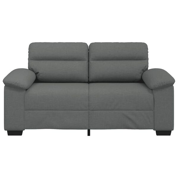 vidaXL Canapé à 2 places gris foncé 120 cm tissu