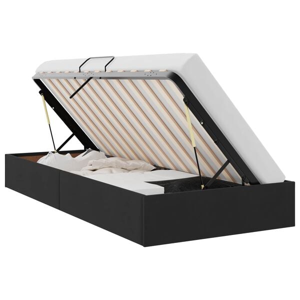 vidaXL Lit de Rangement avec matelas Noir 90 x 190 cm Velours