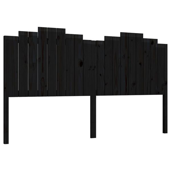vidaXL T&ecirc;te de lit Noir 186x4x110 cm Bois massif de pin