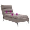 vidaXL Chaise longue de massage avec coussins taupe tissu