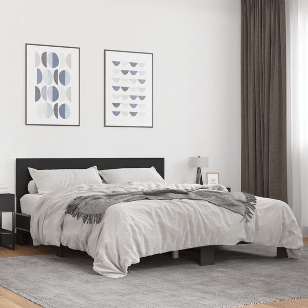 vidaXL Cadre de lit sans matelas noir 150x200 cm