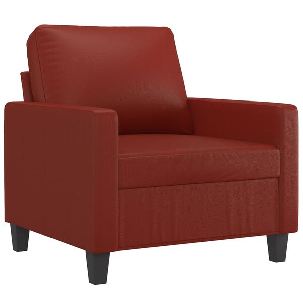 vidaXL Fauteuil avec repose-pied Rouge bordeaux 60 cm Similicuir