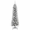 vidaXL Sapin de No&euml;l artificiel Blanc 210 cm PVC, m&eacute;tal et plastique