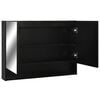 vidaXL Armoire &agrave; miroir de salle de bain LED Noir 80x15x60 cm MDF