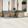 vidaXL Salon de jardin et coussins 11 pcs m&eacute;lange beige r&eacute;sine tress&eacute;e