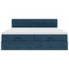 VidaXL Cadre de lit ottoman avec matelas bleu fonc&eacute; 160x200 cm velours