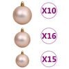 vidaXL Demi-arbre de No&euml;l artificiel pr&eacute;-&eacute;clair&eacute; et boules blanc 210cm
