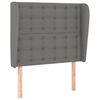 vidaXL T&ecirc;te de lit avec oreilles Gris fonc&eacute; 83x23x118/128 cm Tissu