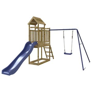 vidaXL Aire de jeux d'ext&eacute;rieur bois de pin impr&eacute;gn&eacute;