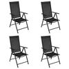 vidaXL Chaises pliables de jardin lot de 4 Aluminium et textilène Noir