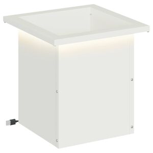 vidaXL Jardini&egrave;re de jardin avec LED Blanc 30 x 30 x 30 cm Acier