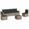 vidaXL Salon de jardin avec coussins 7 pcs gris clair r&eacute;sine tress&eacute;e