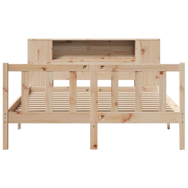 vidaXL Lit biblioth&egrave;que sans matelas 135x190 cm bois de pin massif
