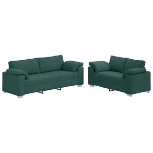 vidaXL Canap&eacute; 2 pcs Vert fonc&eacute; 219 x 80 x 82 cm tissu