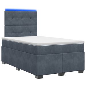 vidaXL Lit boxspring avec matelas Gris fonc&eacute; 120 x 190 cm Velours