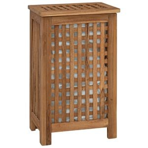 vidaXL Panier &agrave; Linge Naturel 35 x 25 x 60 cm Bois de teck massif