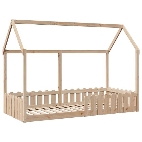vidaXL Cadre de lit d'enfants forme de maison sans matelas pin massif