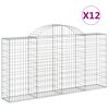 vidaXL Paniers &agrave; gabions arqu&eacute;s 12 pcs 200x30x100/120 cm Fer galvanis&eacute;