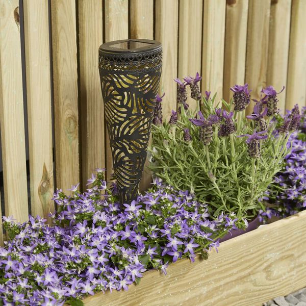 Luxform Lampes solaires &agrave; LED torche de jardin Jersey 2 pcs M&eacute;tal