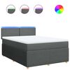 vidaXL Sommier &agrave; lattes de lit avec matelas Gris fonc&eacute; 140x190cm Tissu