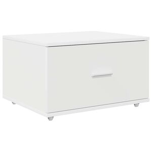 vidaXL Armoire &agrave; tiroirs avec roue Blanc 55 x 45 x 31 cm