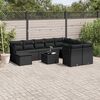 vidaXL Salon de jardin 11 pcs avec coussins noir r&eacute;sine tress&eacute;e
