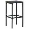 vidaXL Ensemble de bar de jardin avec coussins 3 pcs Noir